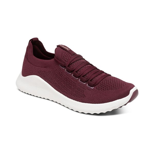 Aetrex Women's Carly Arch Support Sneakers Burgundy Shoes UK 1678-237